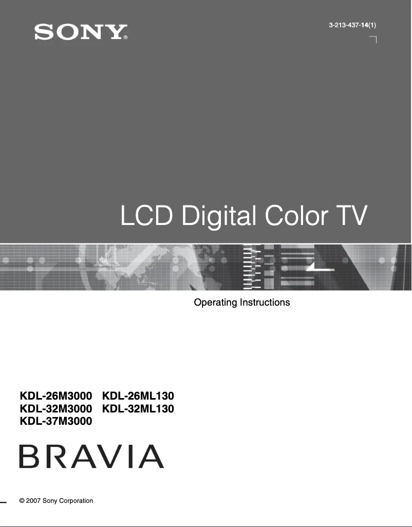 Página 1 del manual Manual de usuario Sony Bravia KDL-37M3000