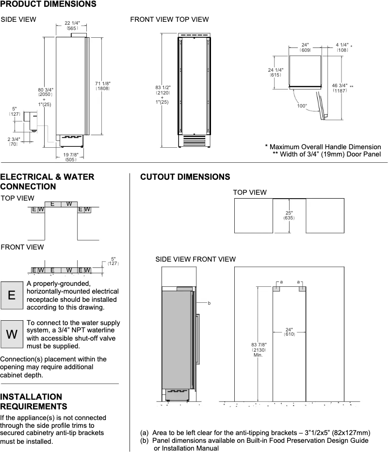 Page 1 de la notice Instructions / montage Bertazzoni REF24FCIPRR