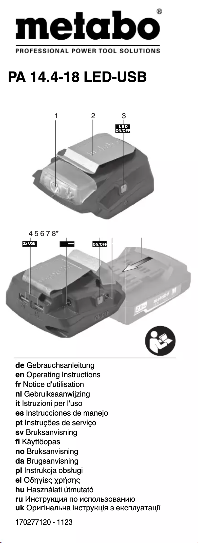 Image de la première page du manuel de l'appareil PA 14.4-18 LED-USB