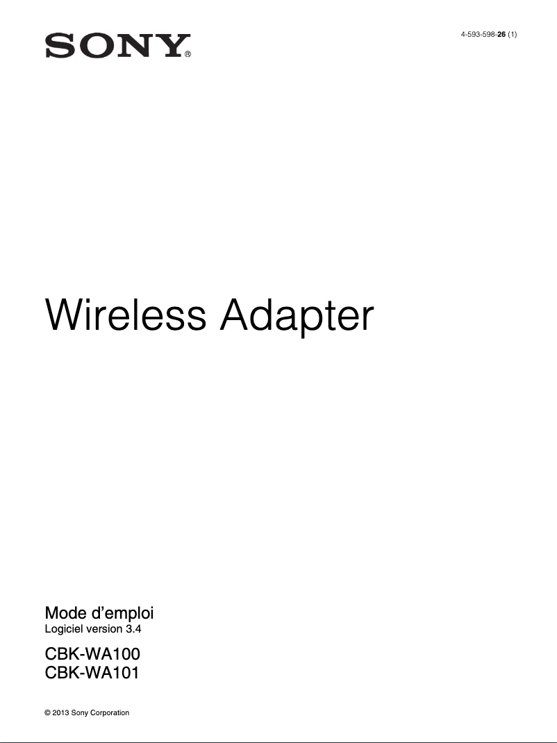 Página 1 del manual Manual de usuario Sony CBK-WA100