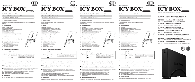 Page 1 de la notice Manuel utilisateur Icy Box IB-366StU3+B