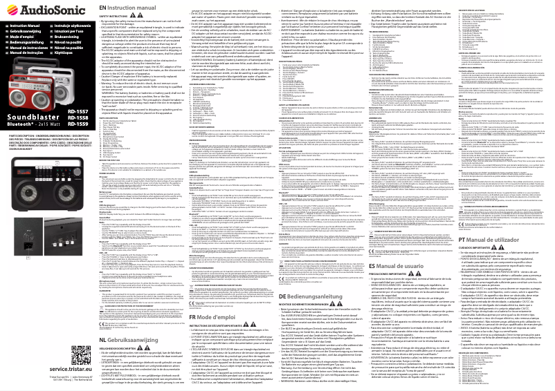 Page 1 de la notice Manuel utilisateur AudioSonic RD-1557