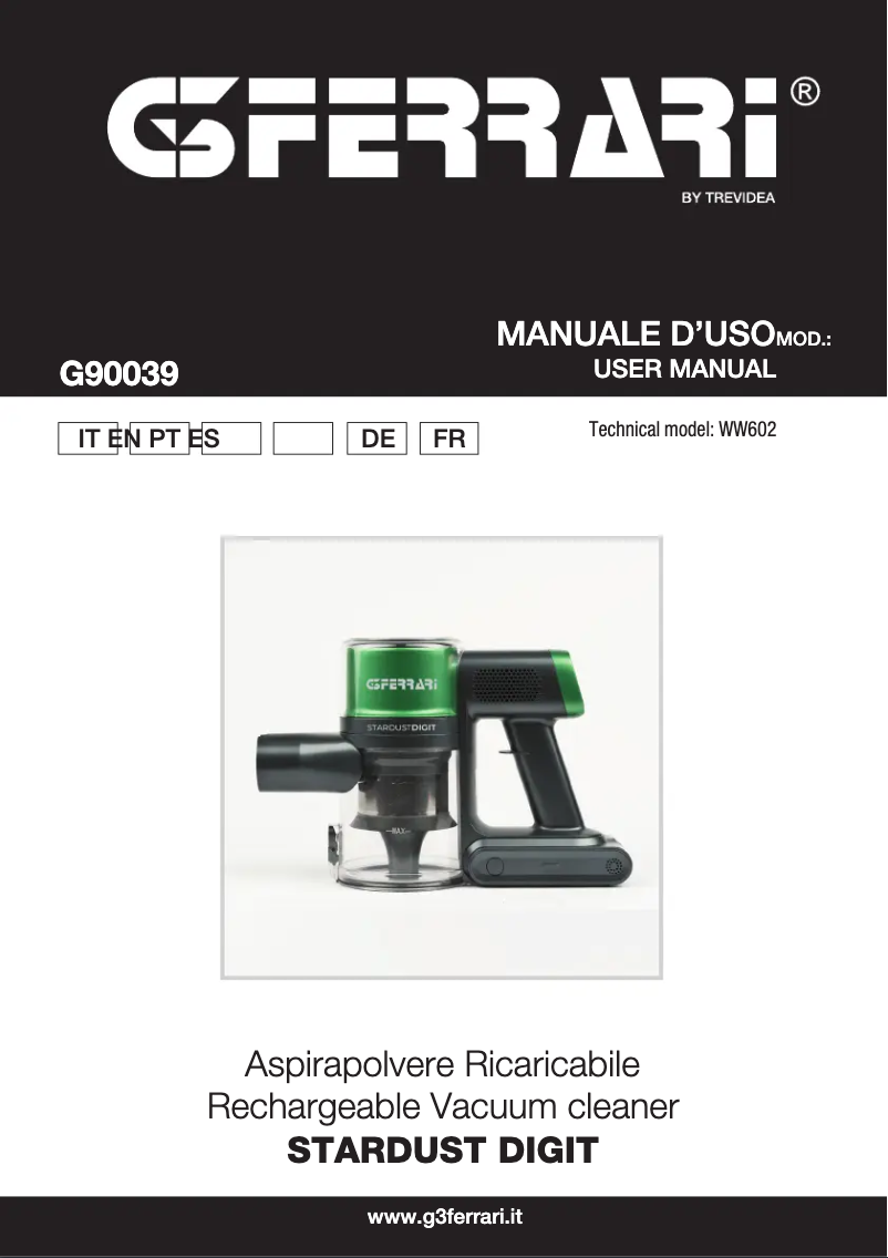 Page 1 de la notice Manuel utilisateur G3 Ferrari Stardust Digit G90025
