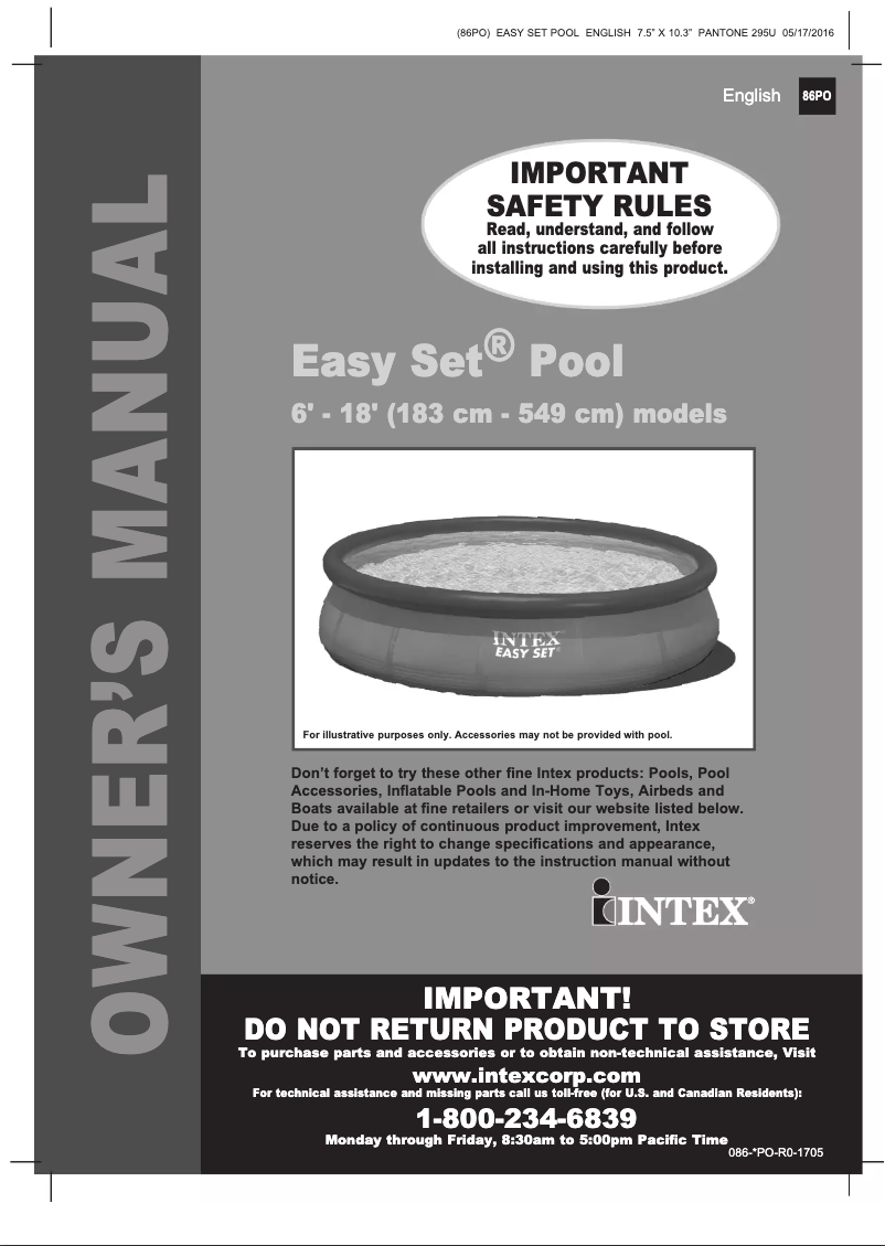 Page n°1 - Manuel utilisateur Intex 28141EH