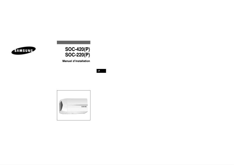 Page 1 de la notice Manuel utilisateur Samsung SOC-220