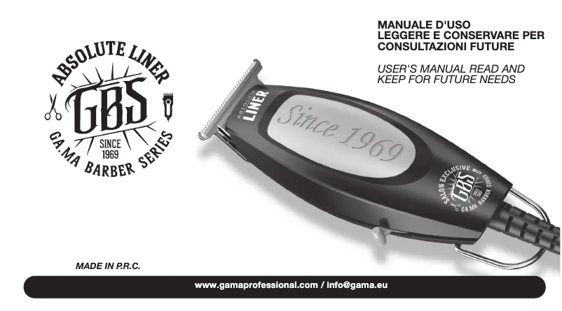 Page 1 de la notice Manuel utilisateur GA.MA GBS Absolute Liner