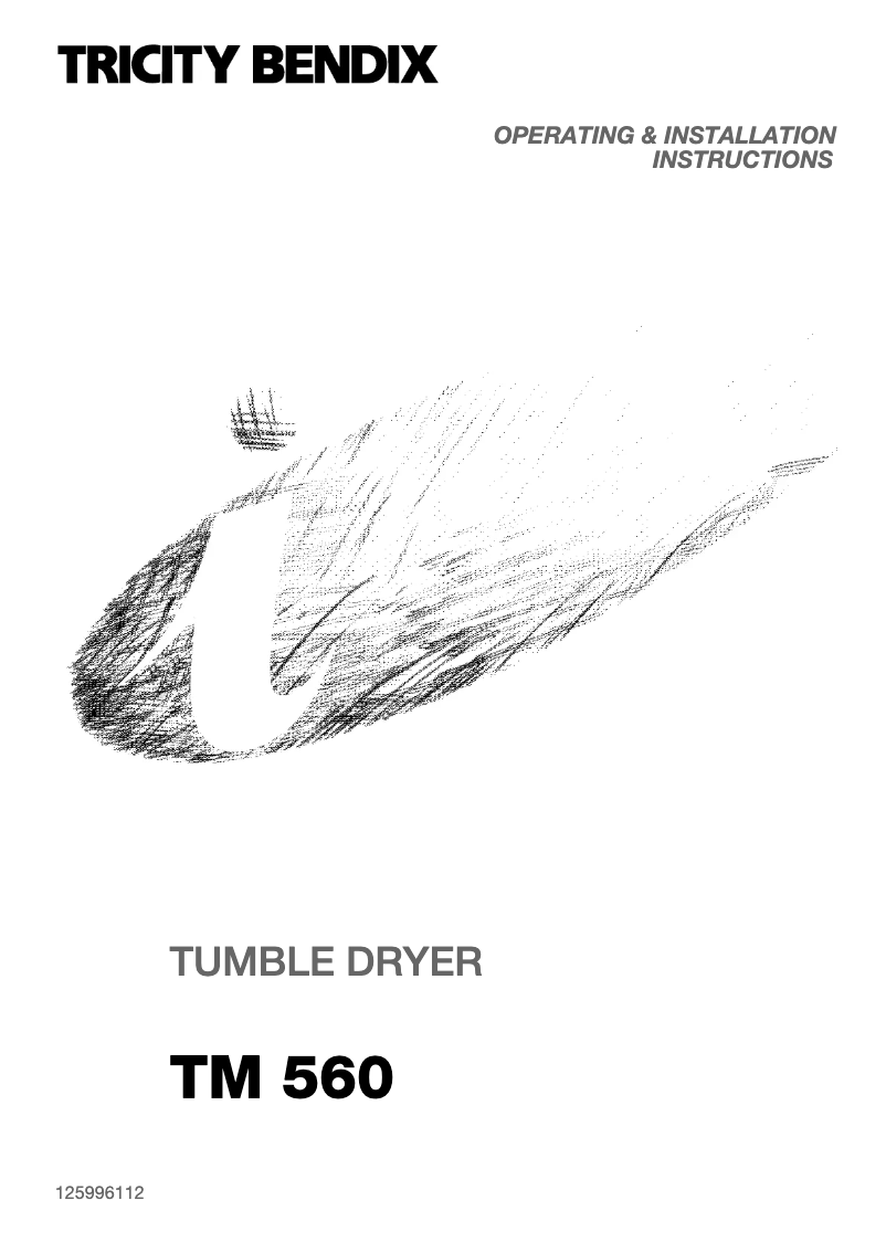 Page 1 de la notice Manuel utilisateur Tricity Bendix TM 560