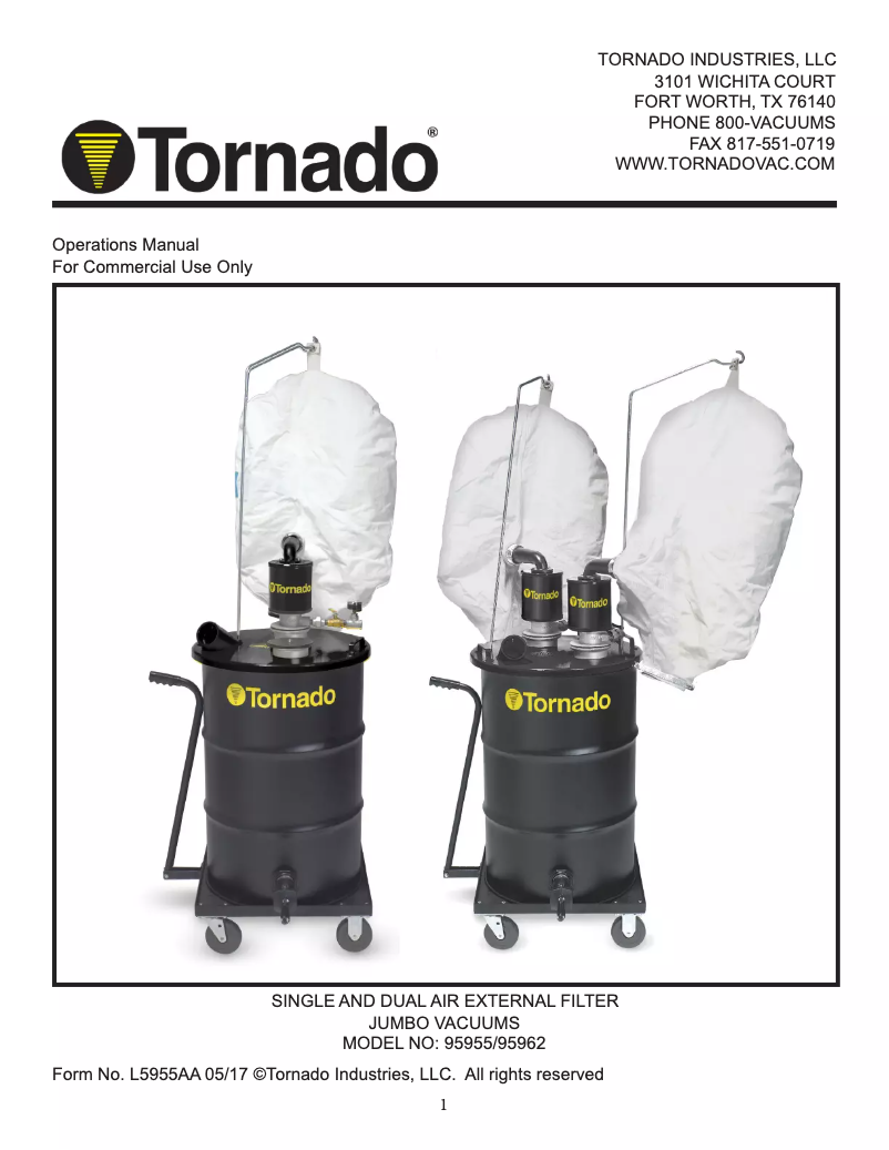 Page 1 de la notice Manuel utilisateur Tornado 95962