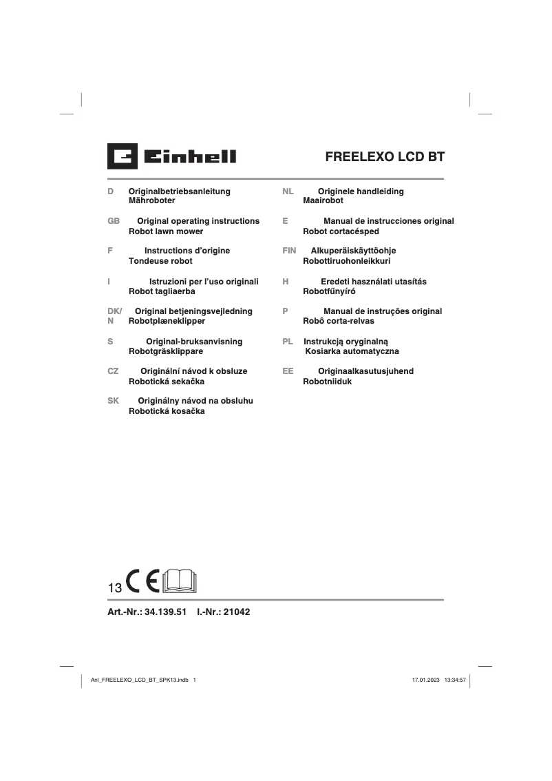 Image de la première page du manuel de l'appareil FREELEXO+