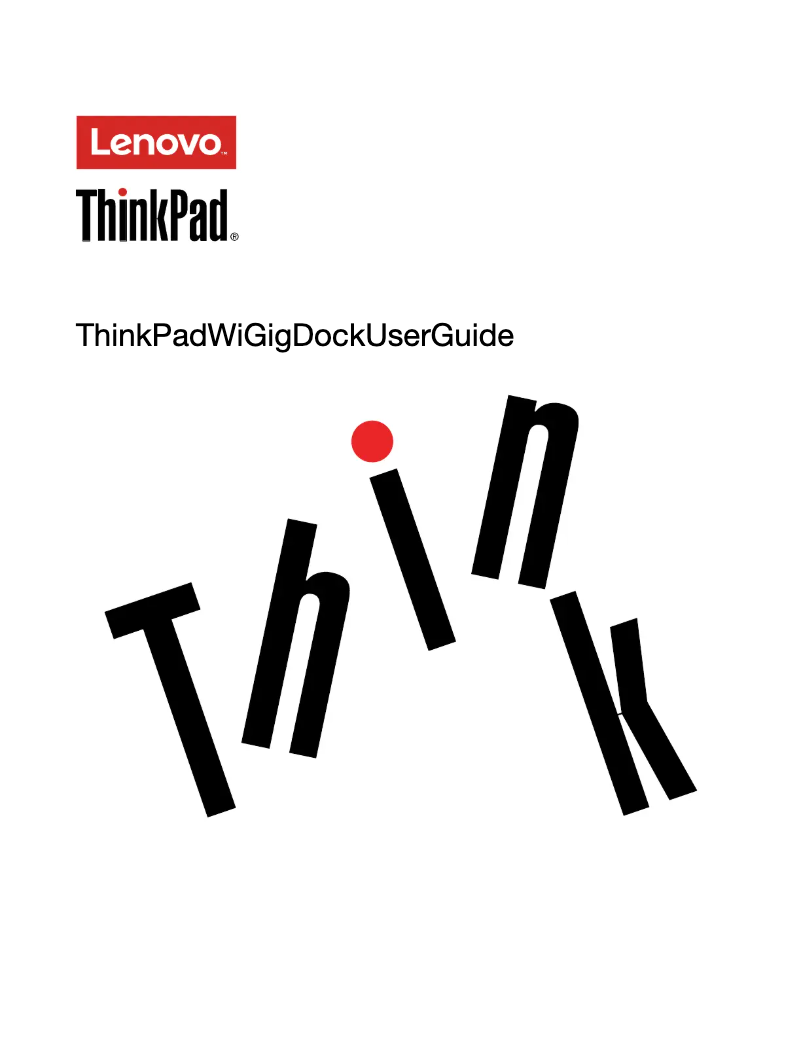 Page n°1 - Manuel utilisateur Lenovo ThinkPad WiGig Dock