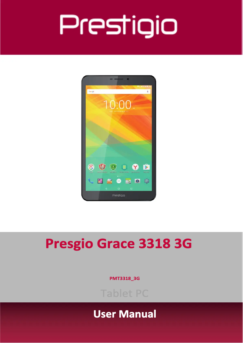 Page n°1 - Manuel utilisateur Prestigio MultiPad Grace 3318 3G