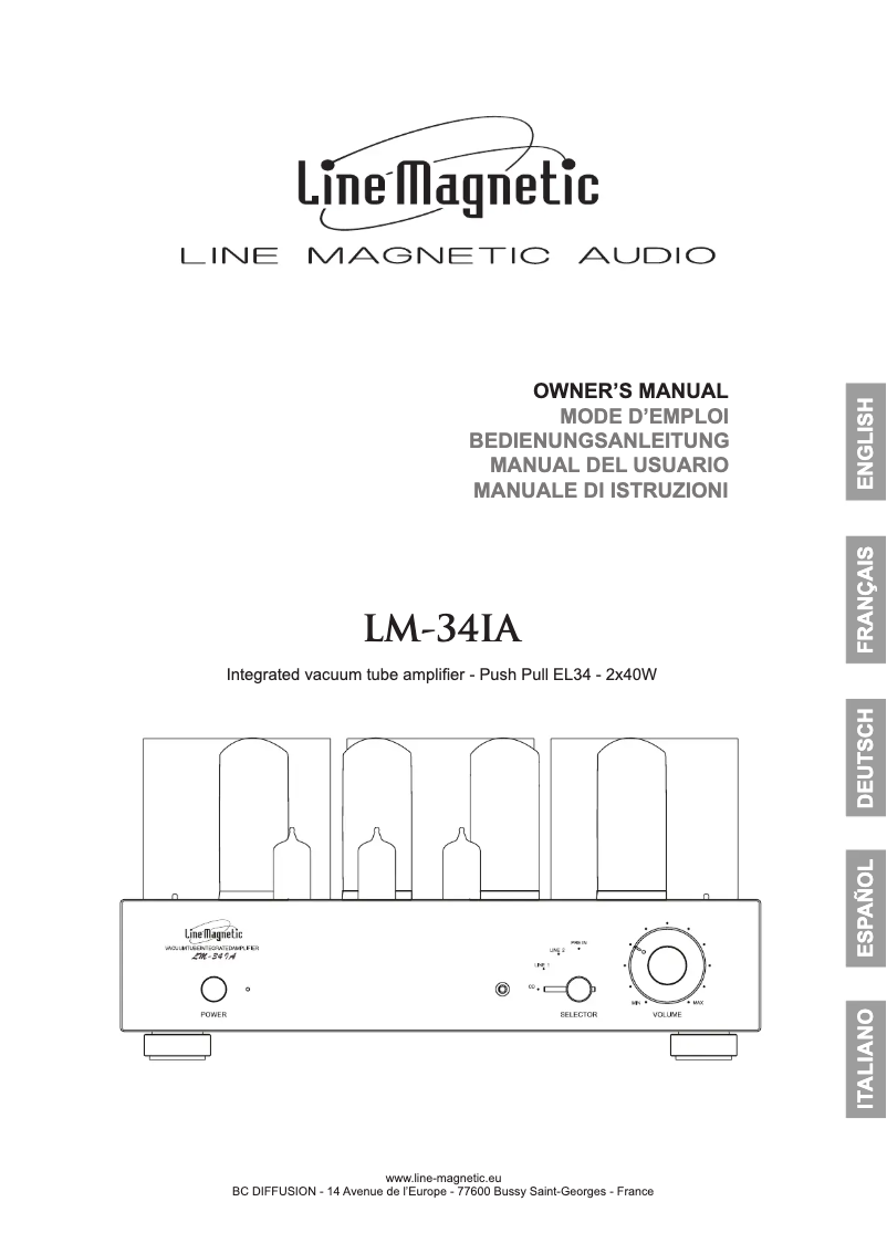 Page 1 de la notice Manuel utilisateur Line Magnetic LM-34IA