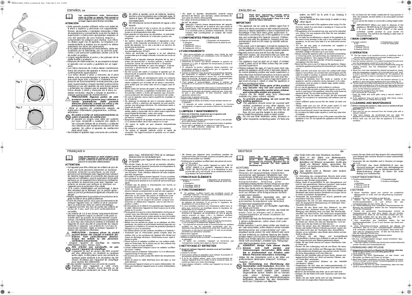 Page 1 de la notice Manuel utilisateur Solac TH8322