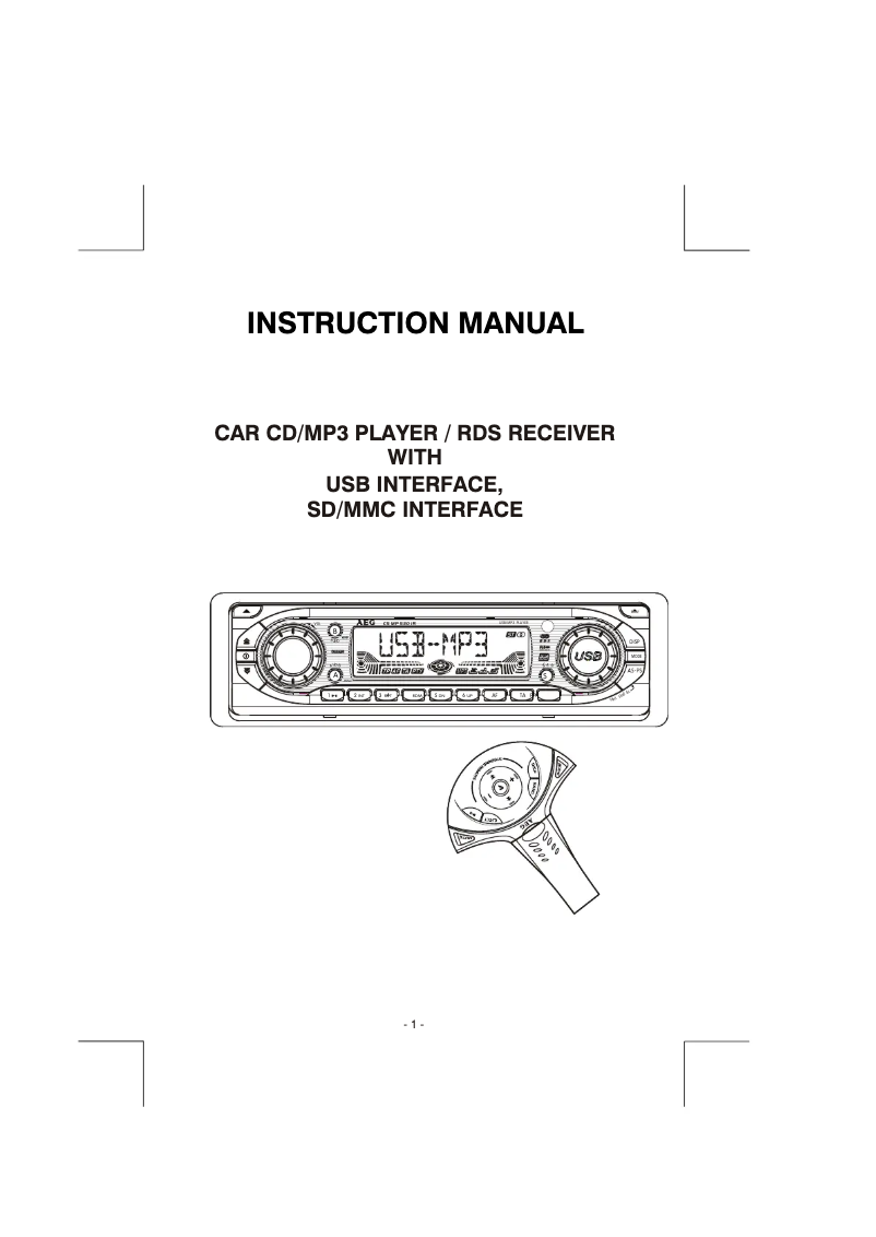Page 1 de la notice Manuel utilisateur AEG CS MP 530 IR