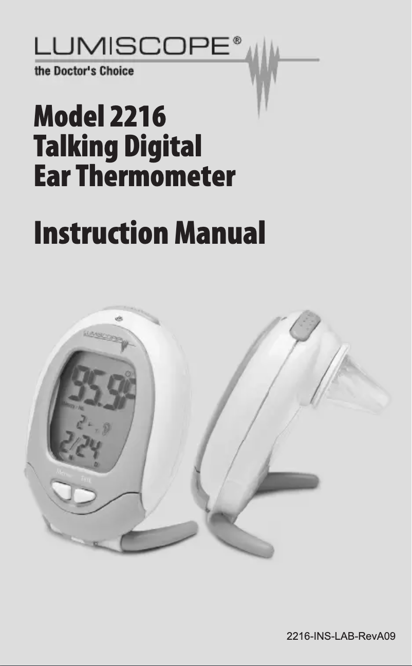 Page 1 de la notice Manuel utilisateur Lumiscope 2216