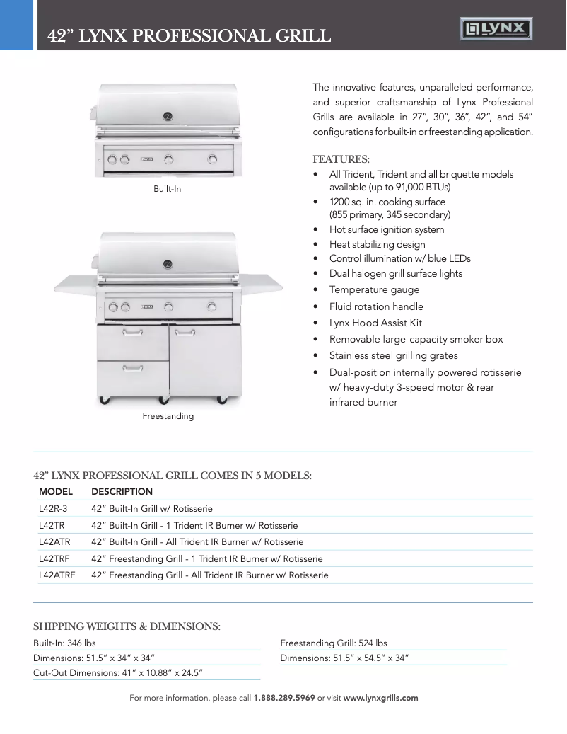 Page n°1 - Fiche technique Lynx Professional L42R-3