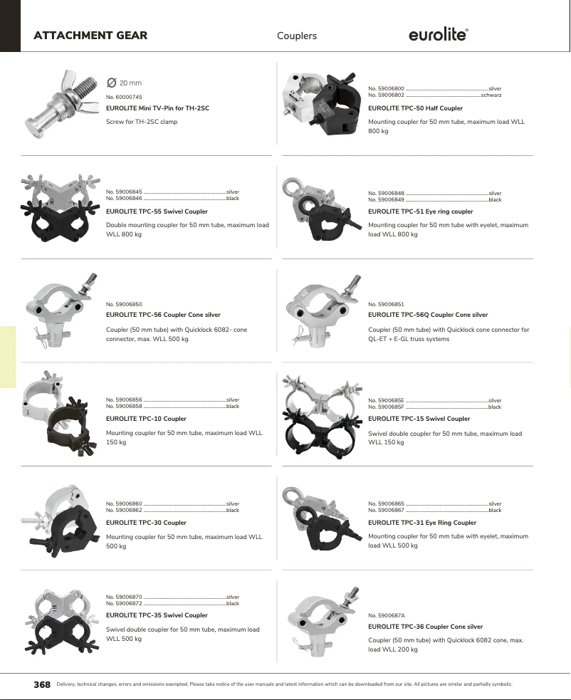 Page 1 de la notice Catalogue Eurolite TPC-31S