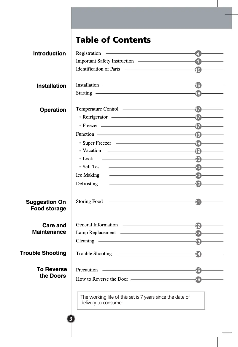 Page 1 de la notice Manuel utilisateur LG GR-B359BQA