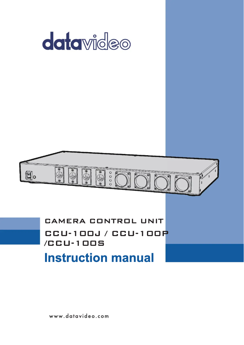 Image de la première page du manuel de l'appareil CCU-100J