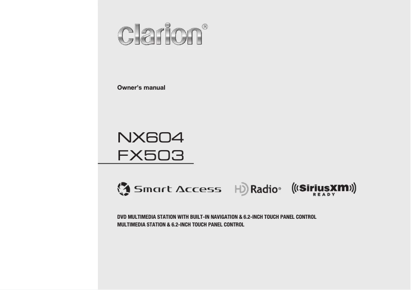 Page 1 de la notice Manuel utilisateur Clarion NX604