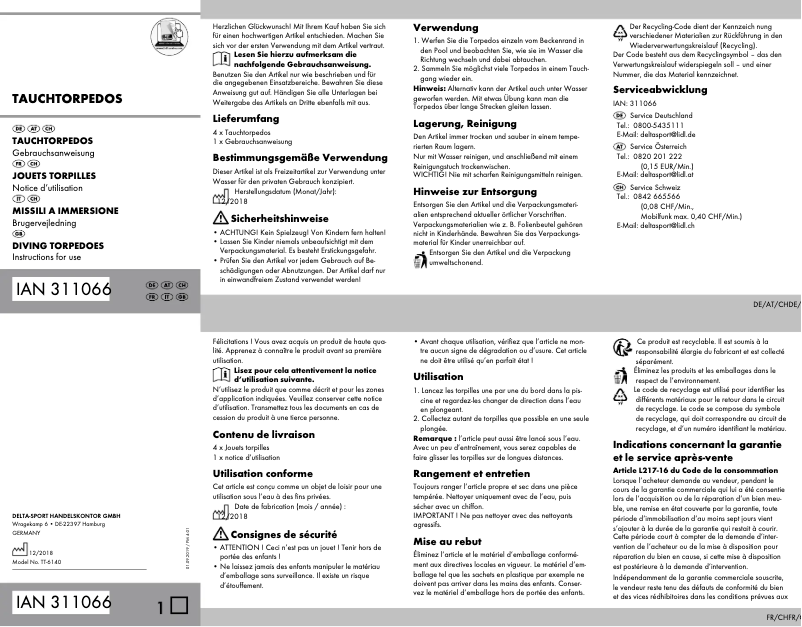 Image de la première page du manuel de l'appareil IAN 311066