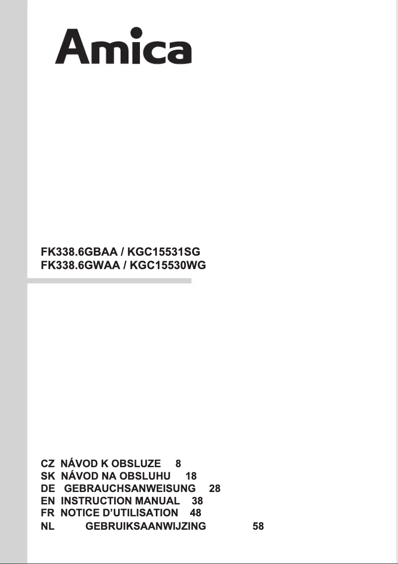 Page 1 de la notice Manuel utilisateur Amica KGC 15530 WG
