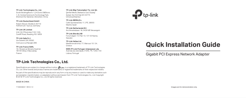 Page 1 de la notice Manuel utilisateur TP-Link TG-3468