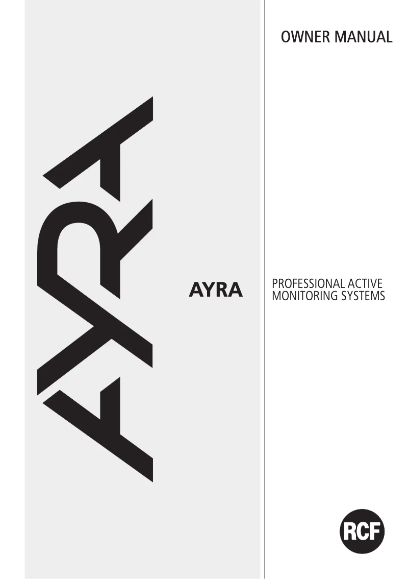 Page 1 de la notice Manuel utilisateur RCF AYRA 6