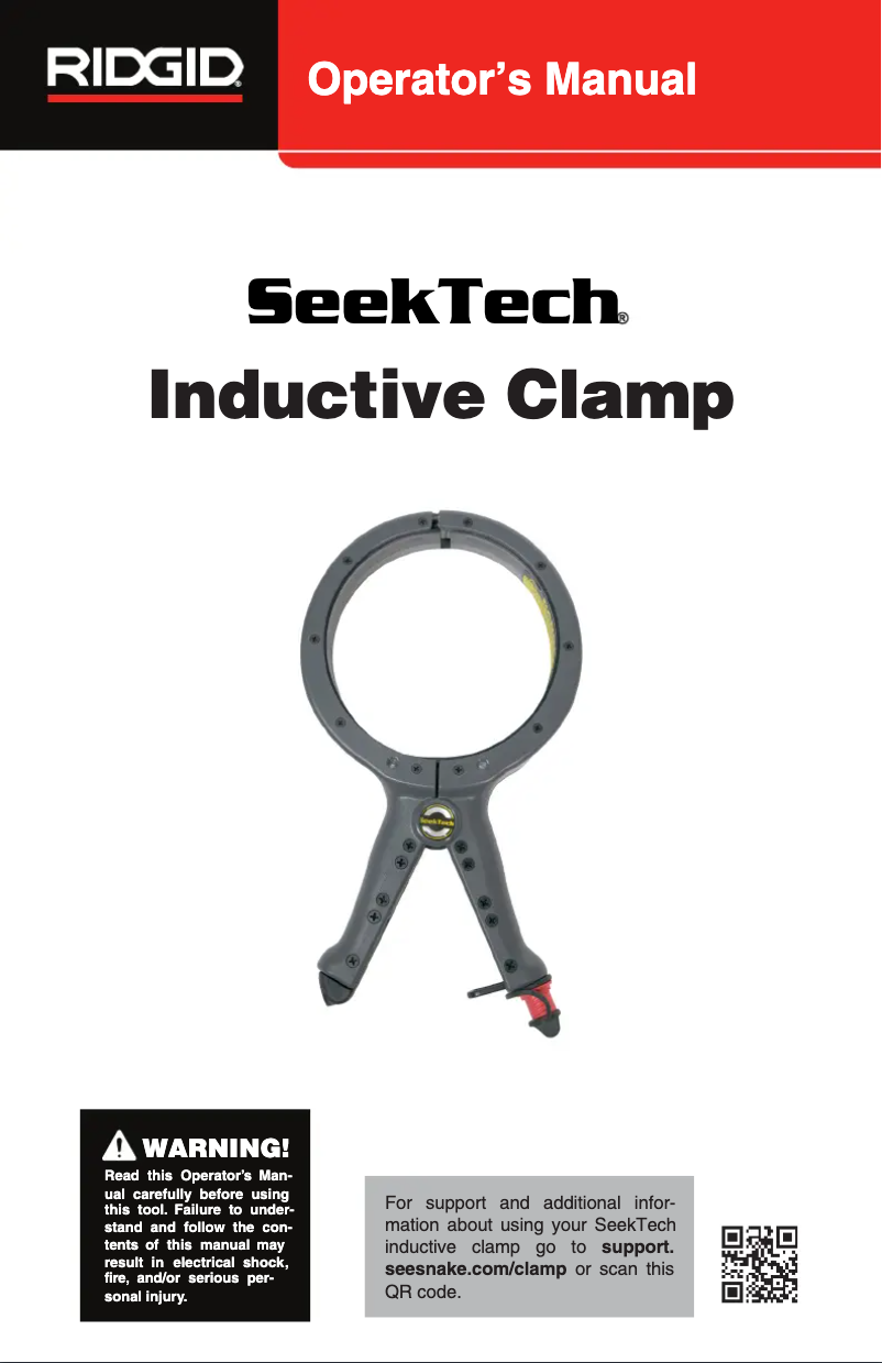 Page 1 de la notice Manuel utilisateur Ridgid SeekTech Inductive Clamp