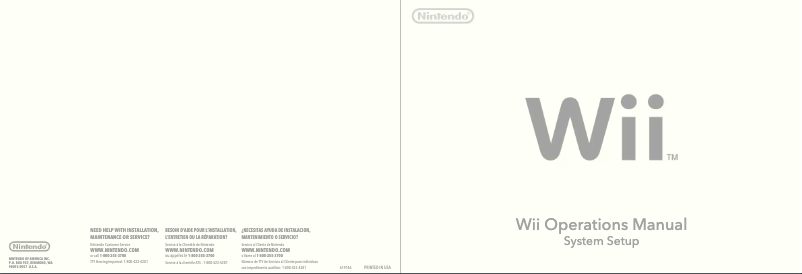 Page 1 de la notice Manuel utilisateur Nintendo Wii