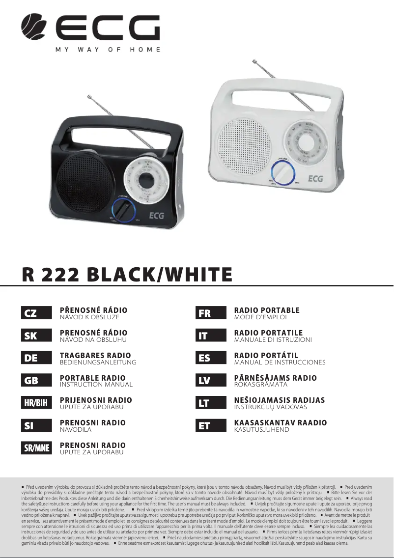 First page image of the manual for R 222