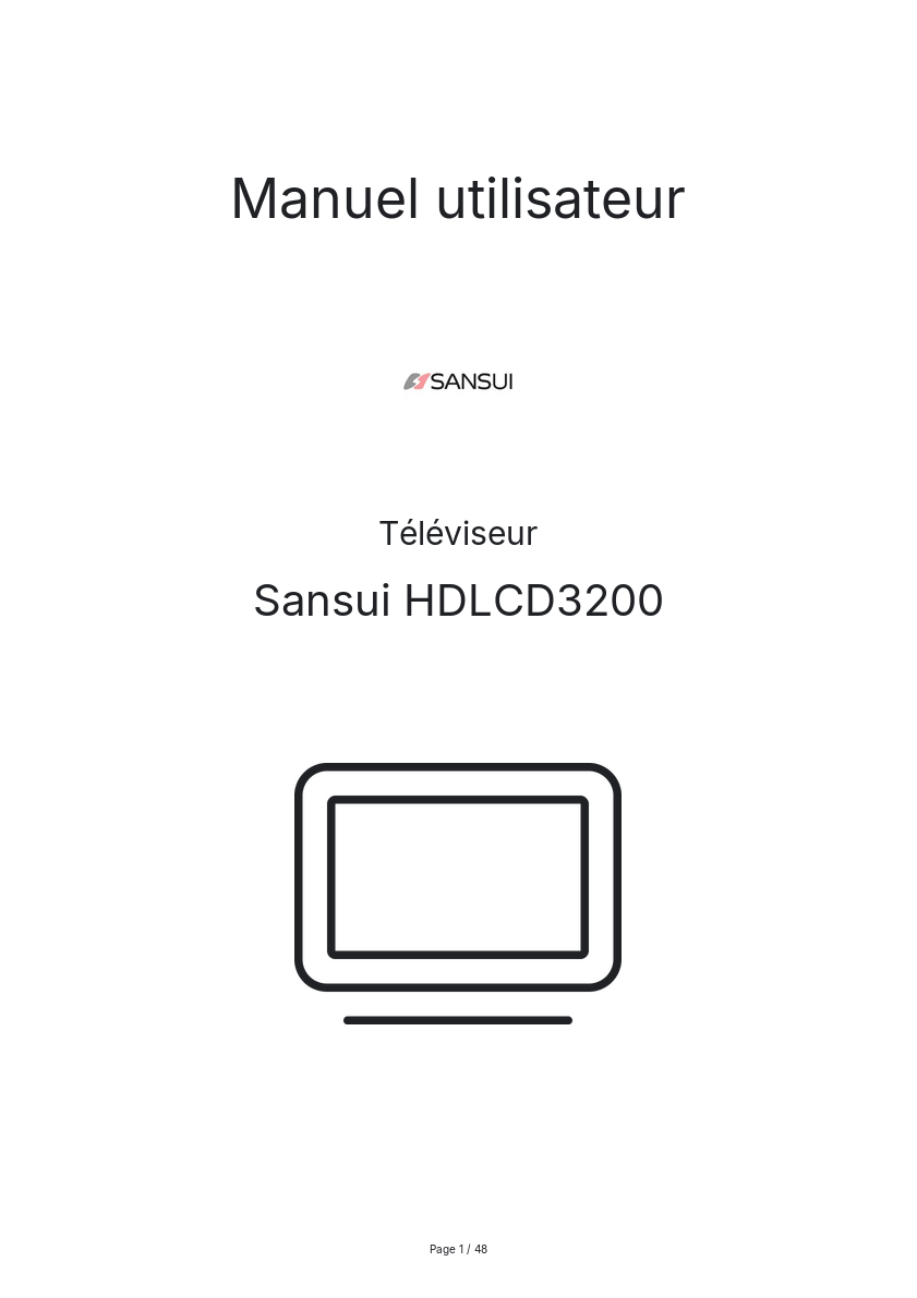 Image de la première page du manuel de l'appareil HDLCD3200