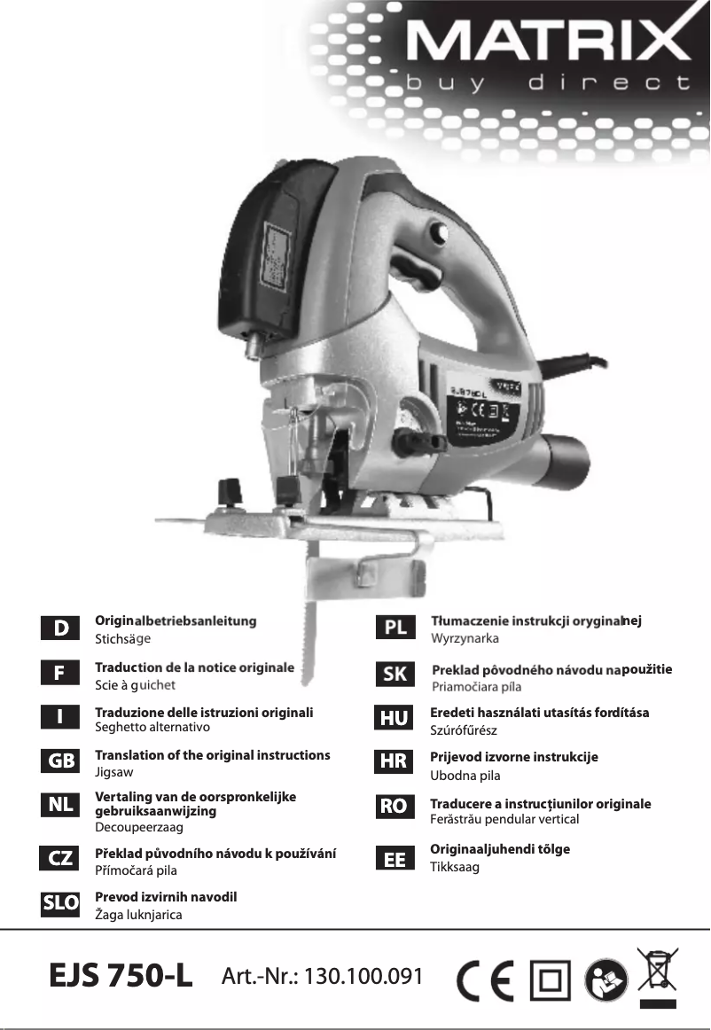 Page 1 de la notice Manuel utilisateur Matrix EJS 750-L