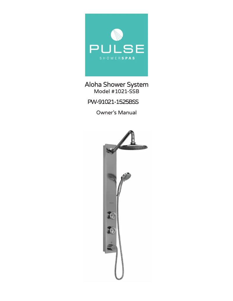 Page n°1 - Manuel utilisateur Pulse ShowerSpas Aloha 1021-SSB