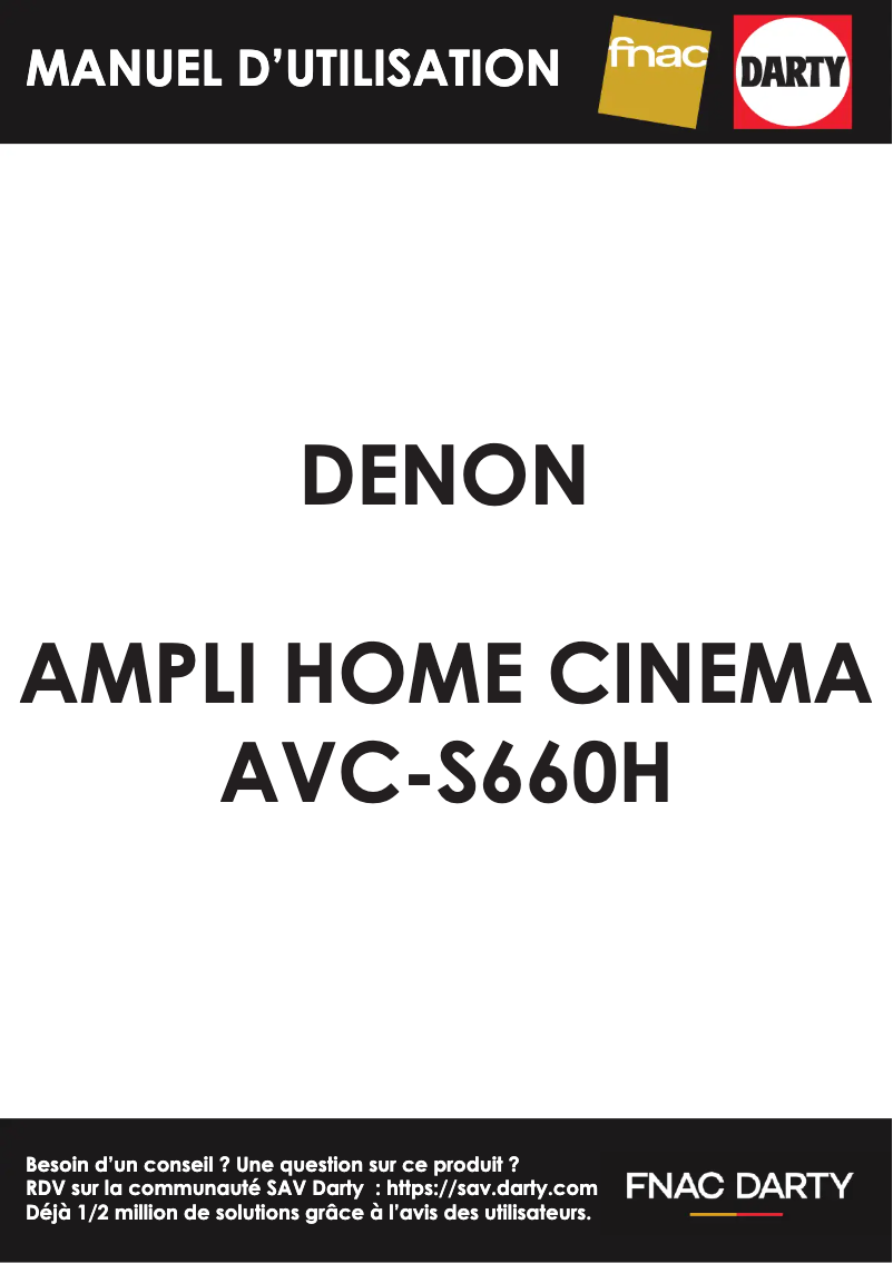 Page n°1 - Manuel utilisateur Denon AVC-S660H