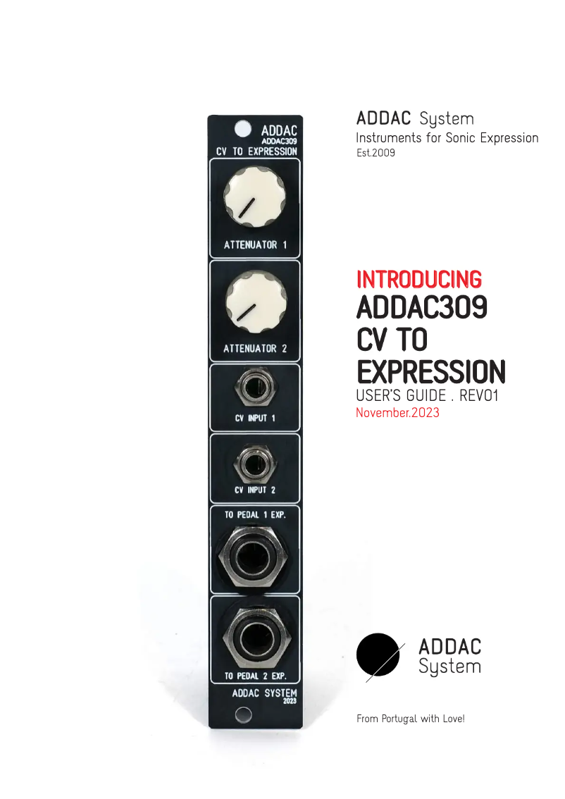 Image de la première page du manuel de l'appareil ADDAC309