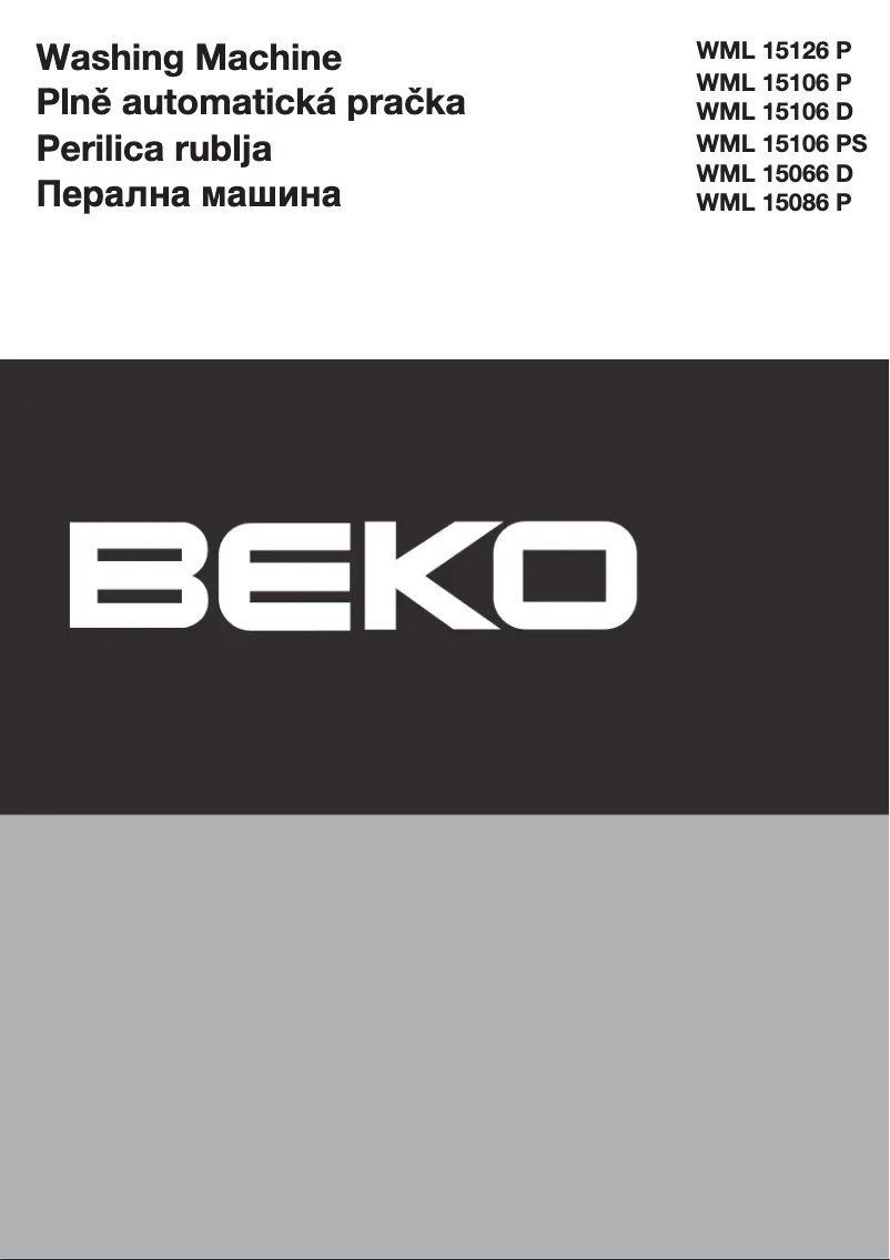 Page 1 de la notice Manuel utilisateur Beko WML 15086 P