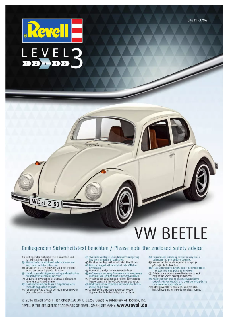 Page n°1 - Manuel utilisateur Revell VW Beetle