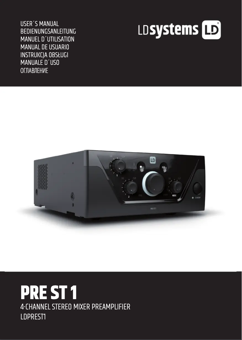 Page n°1 - Manuel utilisateur LD Systems PRE ST 1