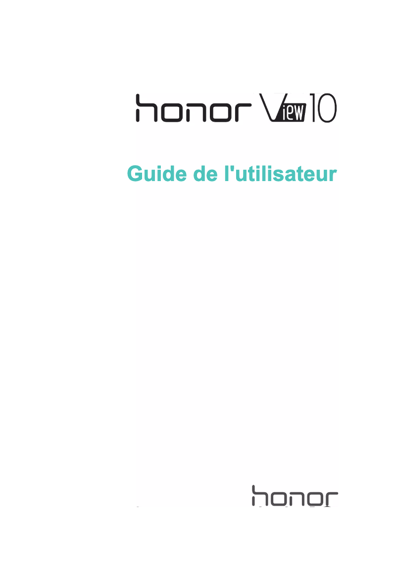 Page 1 de la notice Manuel utilisateur Honor View 10