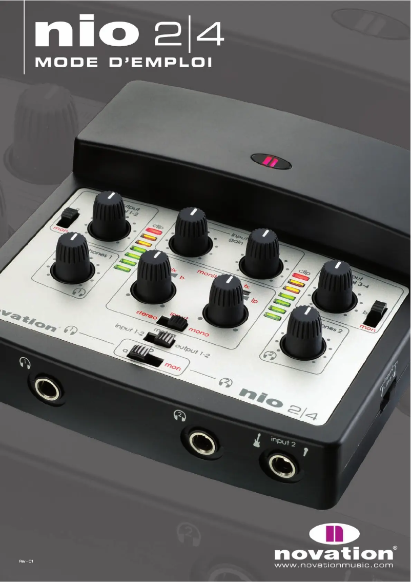 Page n°1 - Manuel utilisateur Novation nio 2|4
