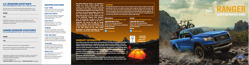 Image de la première page du manuel de l'appareil Ranger (2023)