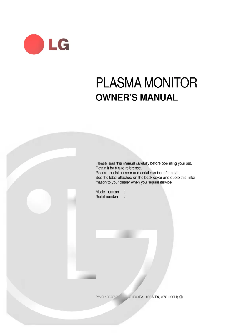 Página 1 del manual Manual de usuario LG MT-42PZ91V