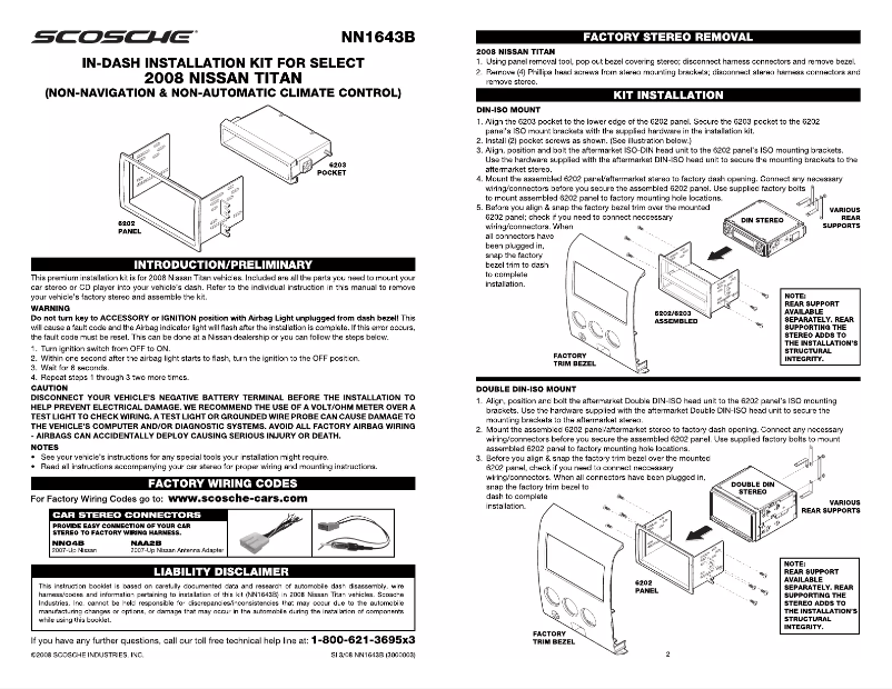 Page 1 de la notice Manuel utilisateur Scosche NN1643B