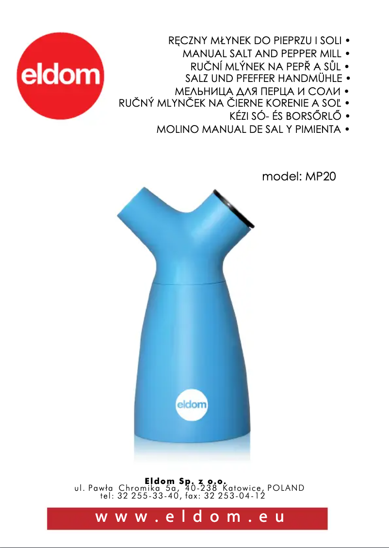 Page n°1 - Manuel utilisateur Eldom MP20