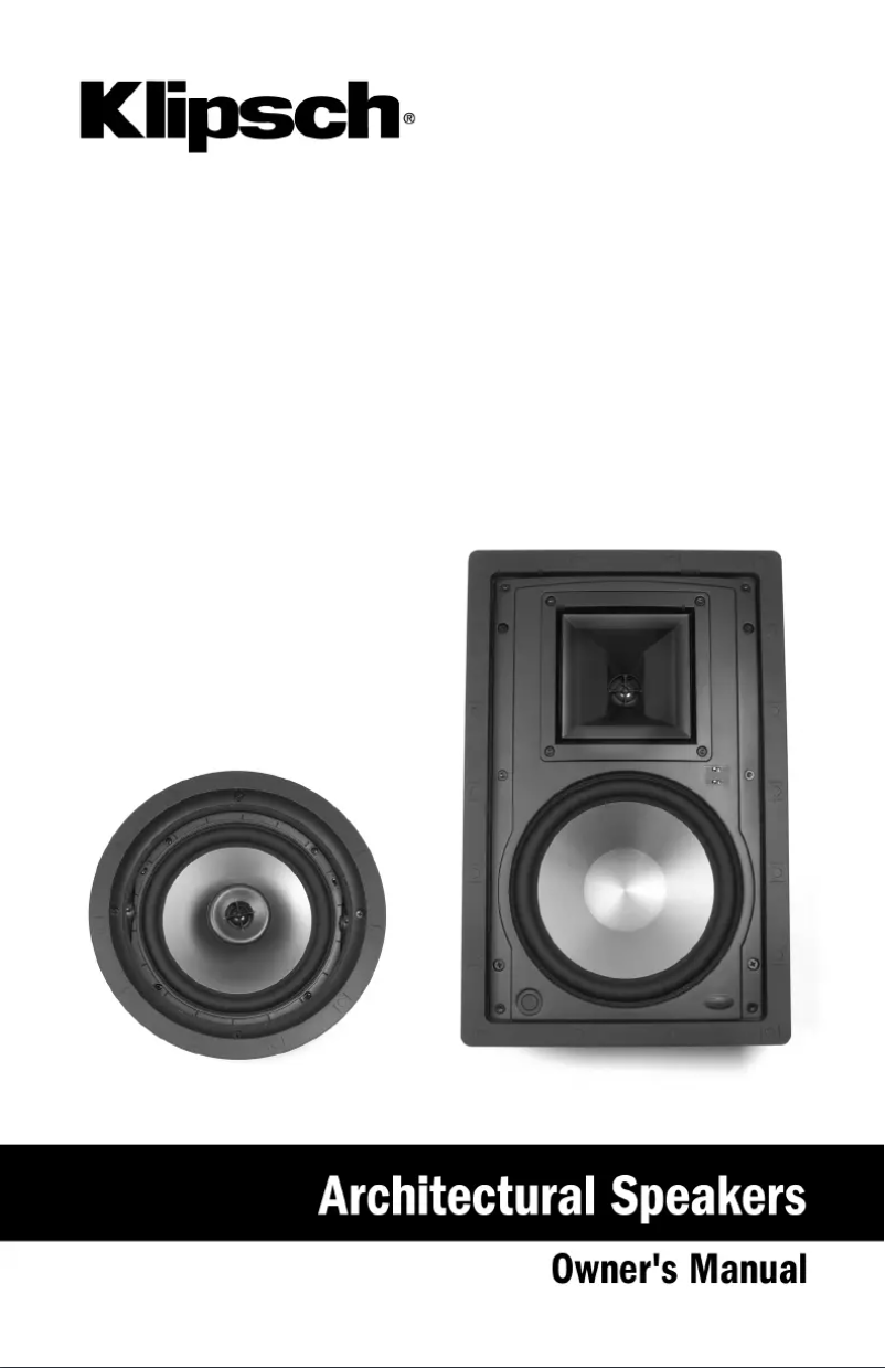 Page n°1 - Manuel utilisateur Klipsch Architectural R-2502