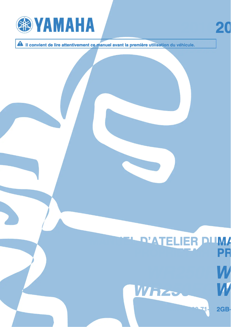 Page 1 de la notice Manuel utilisateur Yamaha WR250F (2016)