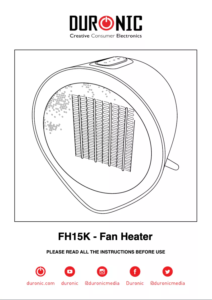Page 1 de la notice Manuel utilisateur Duronic FH15K