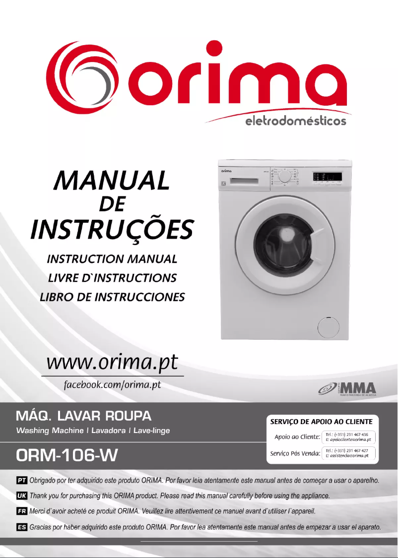 Page n°1 - Manuel utilisateur Orima ORM 106 W