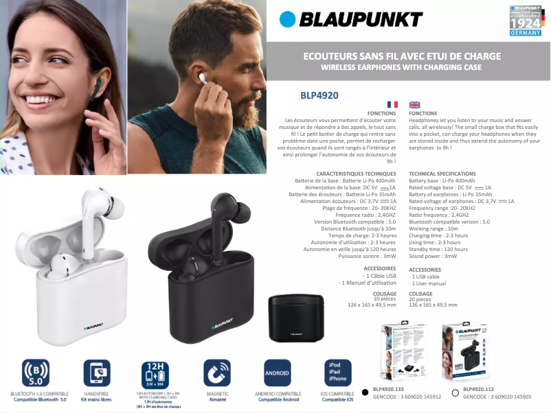 Page n°1 - Manuel utilisateur Blaupunkt BLP4920